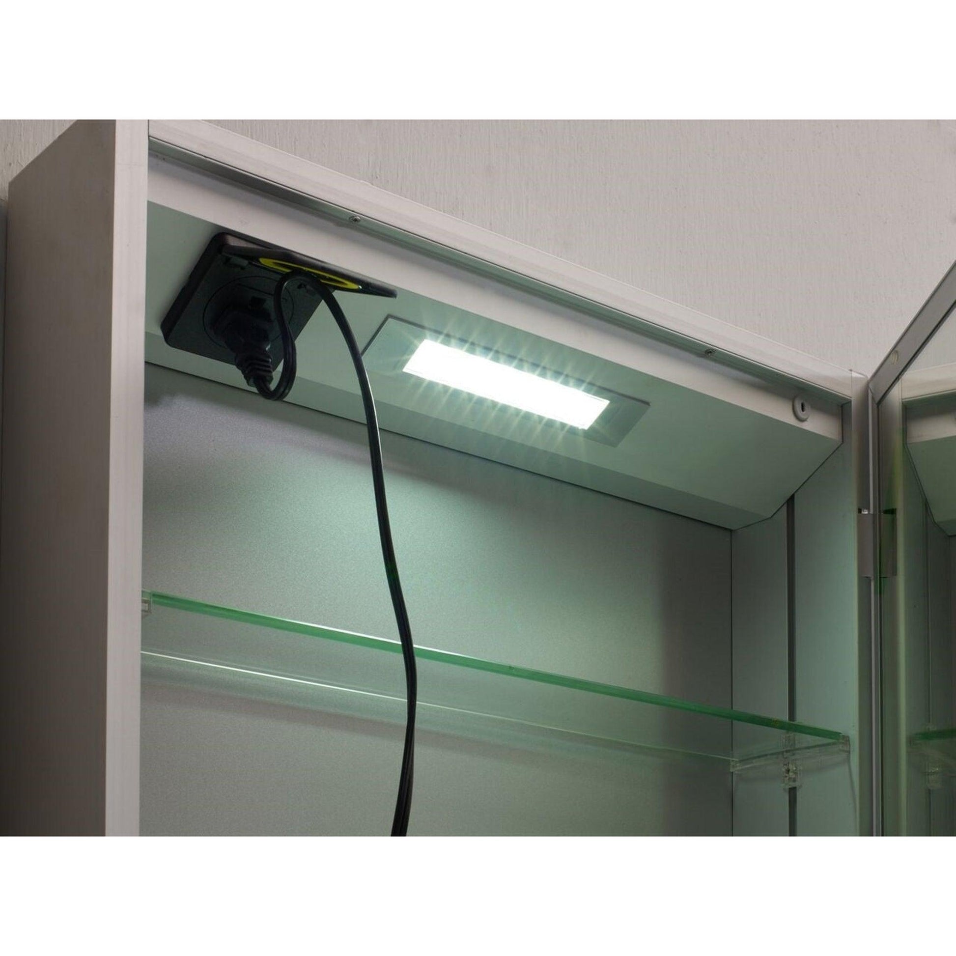 Eviva Lazy 20" x 27" Wall-Mounted Mirror Medicine Cabinet With Led Lights