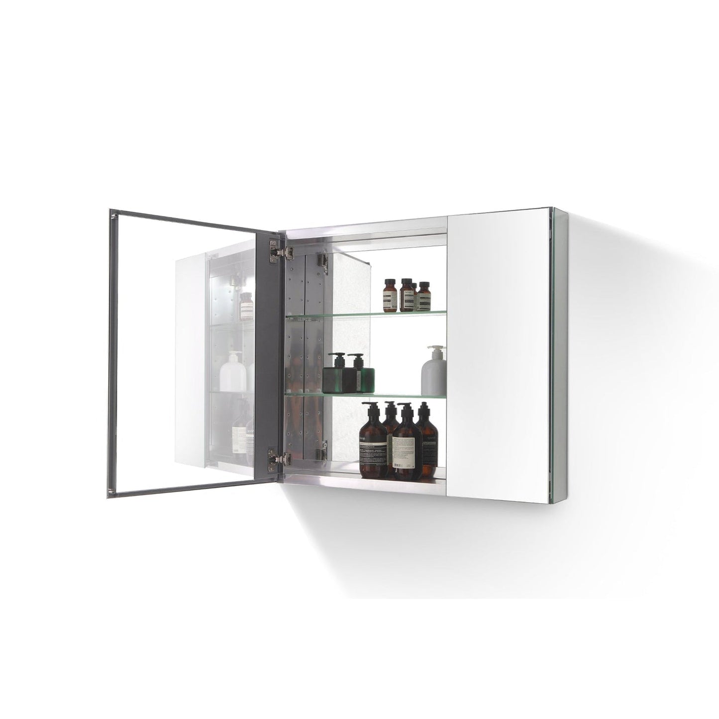 Eviva Lazy 30" x 27" Wall-Mounted Mirror Medicine Cabinet Without Led Lights