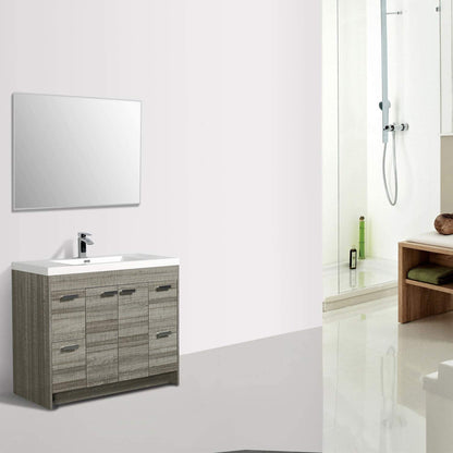 Eviva Lugano 48” x 36” Ash Bathroom Vanity With White Single Integrated Acrylic Top