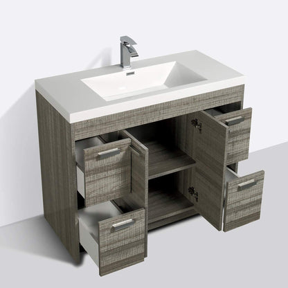 Eviva Lugano 48” x 36” Ash Bathroom Vanity With White Single Integrated Acrylic Top