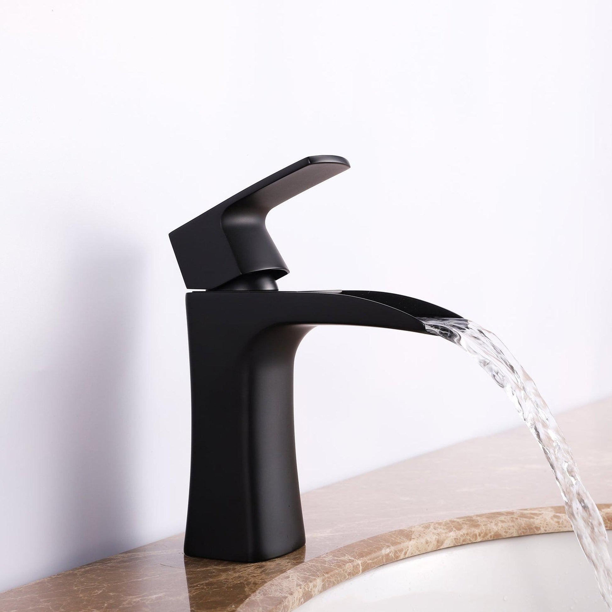 Eviva Lulu Black Single Handle Bathroom Sink Faucet