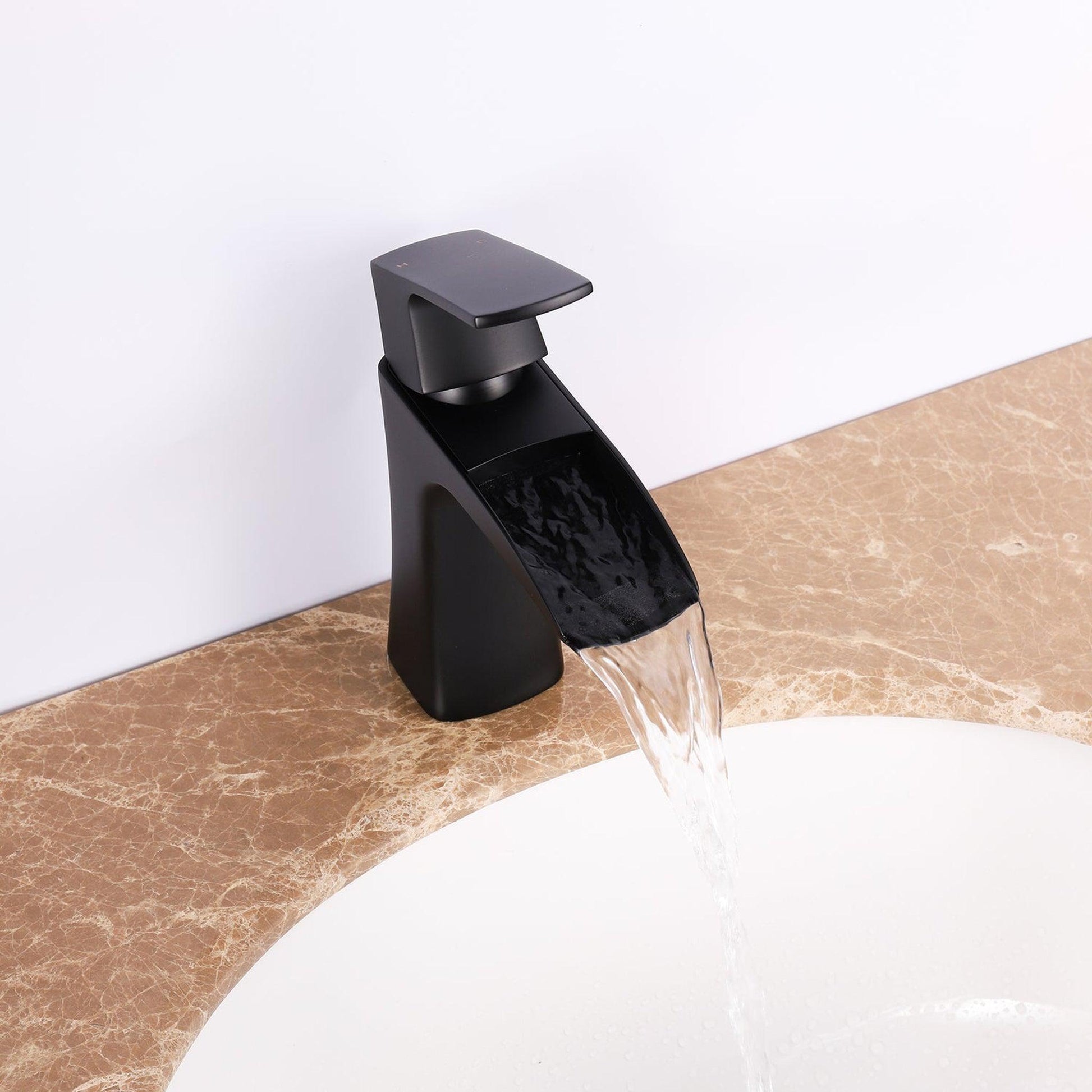 Eviva Lulu Black Single Handle Bathroom Sink Faucet