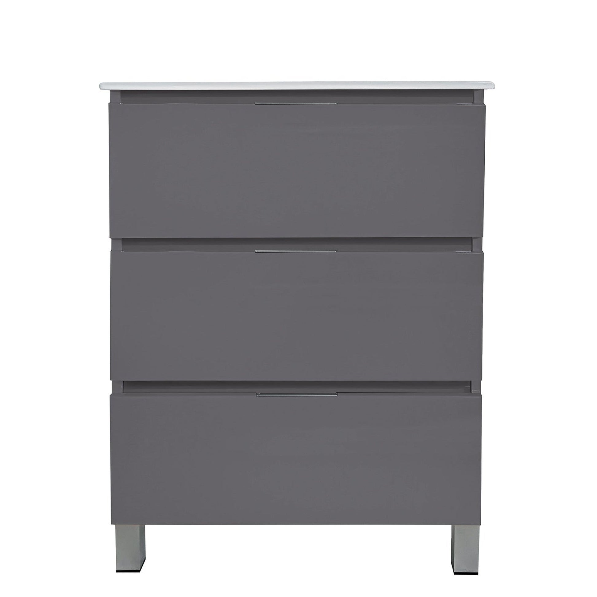 Eviva Malmo 24" x 34" Gray Freestanding Bathroom Vanity With White Porcelain Integrated Sink