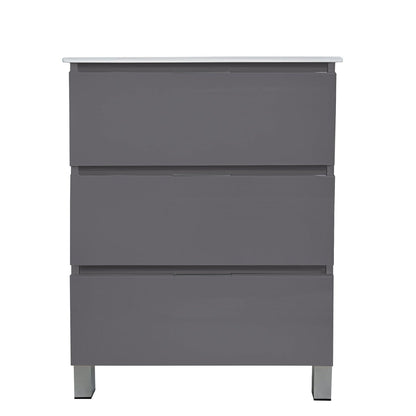 Eviva Malmo 32" x 34" Gray Freestanding Bathroom Vanity With White Porcelain Integrated Sink