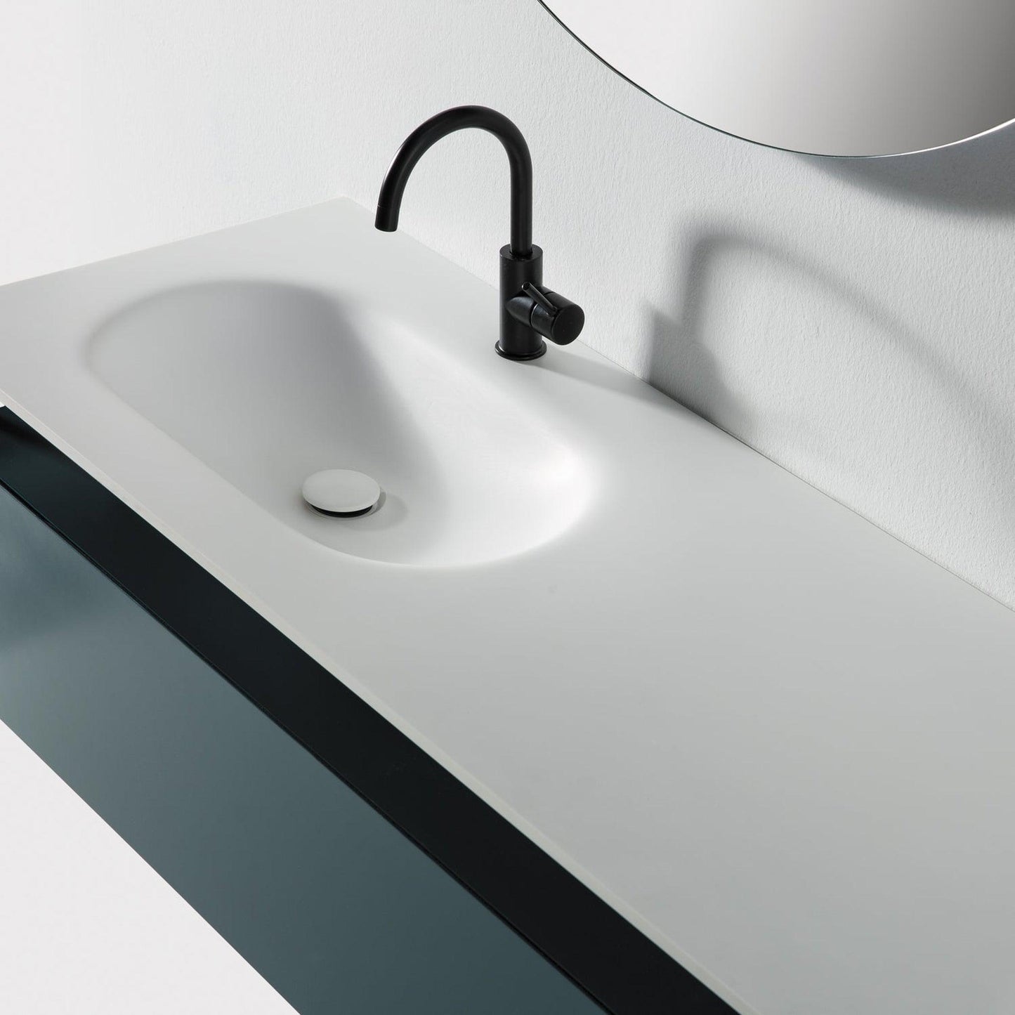 Eviva Modena 51" x 19" Teal Wall-Mounted Bathroom Vanity With White Integrated Solid Surface Countertop