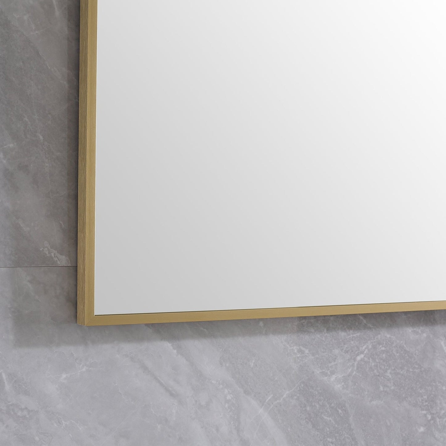 Eviva Modern 36" x 30" Gold Coated Framed Wall-Mounted Bathroom Mirror