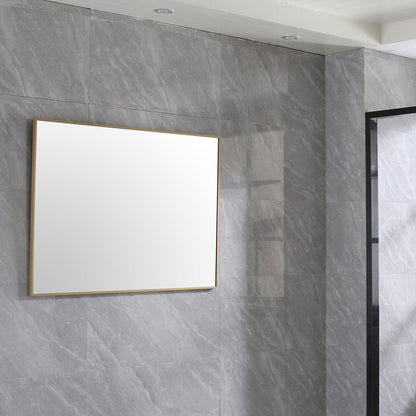 Eviva Modern 48" x 30" Gold Coated Framed Bathroom Mirror