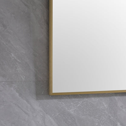 Eviva Modern 48" x 30" Gold Coated Framed Bathroom Mirror