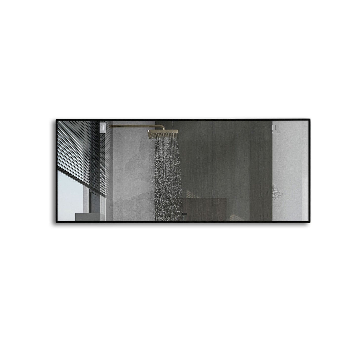 Eviva Modern 72" x 30" Black Framed Bathroom Wall-Mounted Mirror