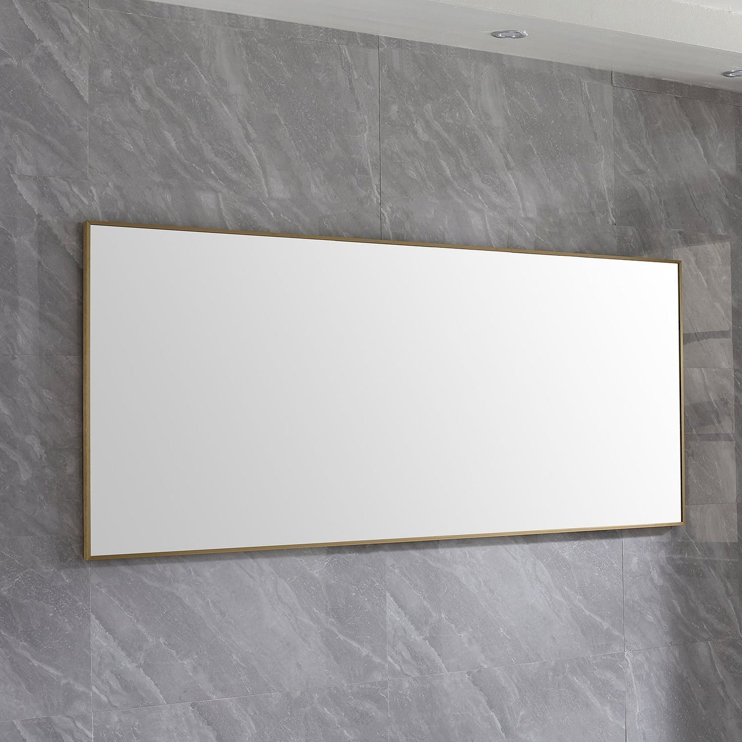 Eviva Modern 72" x 30" Gold Coated Framed Bathroom Mirror