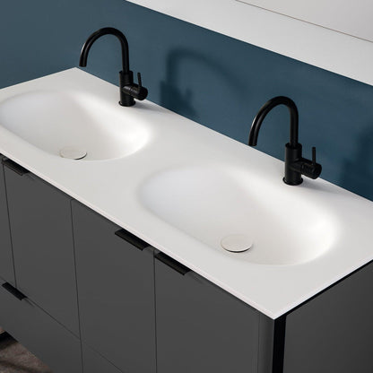 Eviva Moma 48" x 34" Gray Bathroom Vanity With Black Metallic Legs and Double Integrated Sink