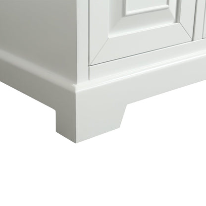 Eviva Monroe 42" x 35" White Bathroom Vanity With White Carrara Marble Countertop and Single Undermount Sink