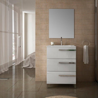 Eviva Olivia 20" x 34" White Freestanding Bathroom Vanity With White Porcelain Integrated Sink
