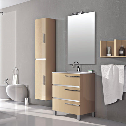 Eviva Olivia 24" x 34" Beige Freestanding Bathroom Vanity With White Porcelain Integrated Sink