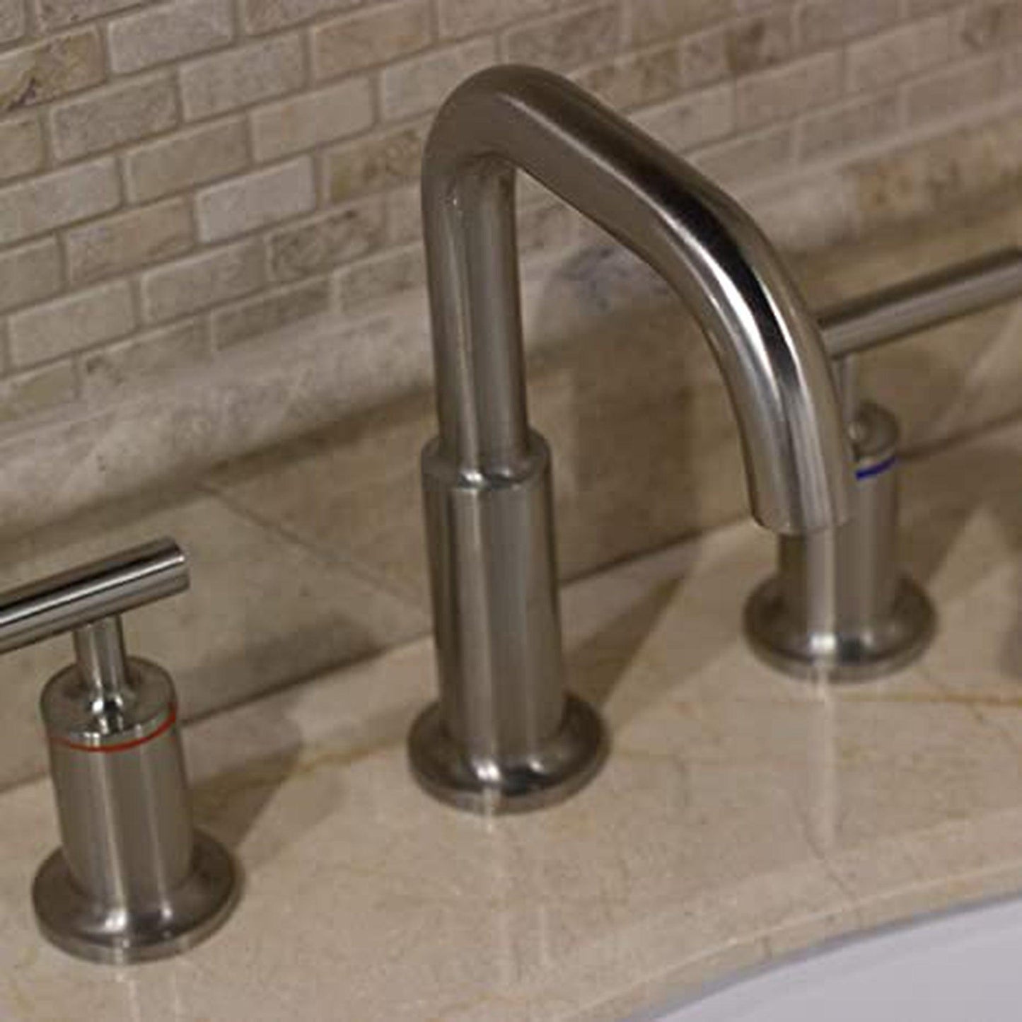 Eviva Purist Brushed Nickel Widespread Bathroom Sink Faucet