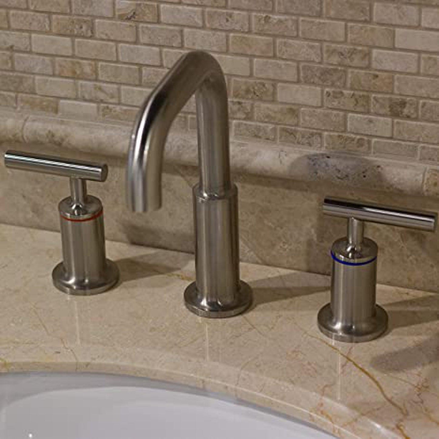 Eviva Purist Brushed Nickel Widespread Bathroom Sink Faucet