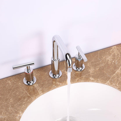 Eviva Purist Chrome Widespread Bathroom Sink Faucet