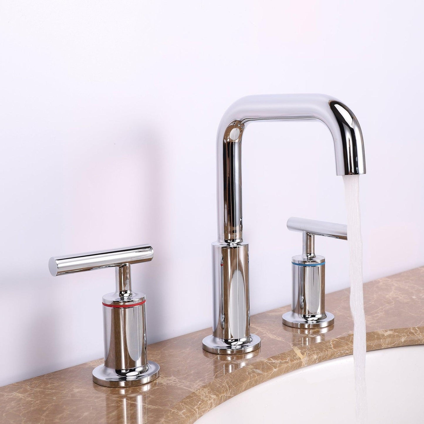 Eviva Purist Chrome Widespread Bathroom Sink Faucet