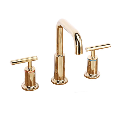 Eviva Purist Gold Coated Widespread Bathroom Sink Faucet