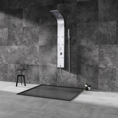 Eviva Rainmaker Thermostatic Massage Shower Panel With Round Hand Shower and Jet Shower System