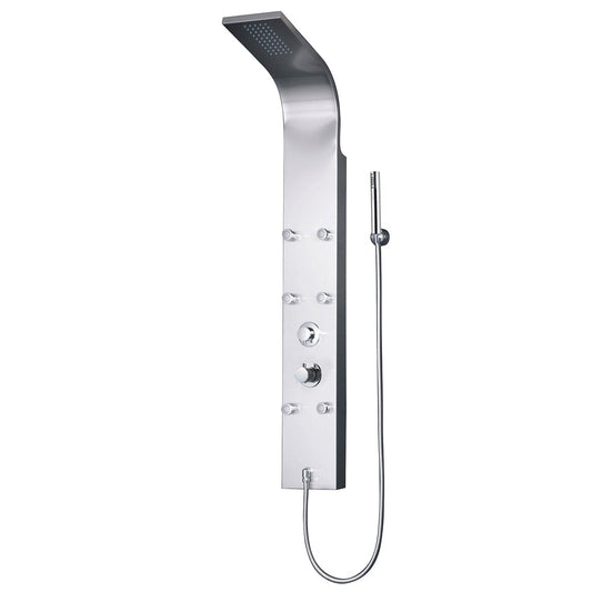 Eviva Rainmaker Thermostatic Massage Shower Panel With Round Hand Shower and Jet Shower System