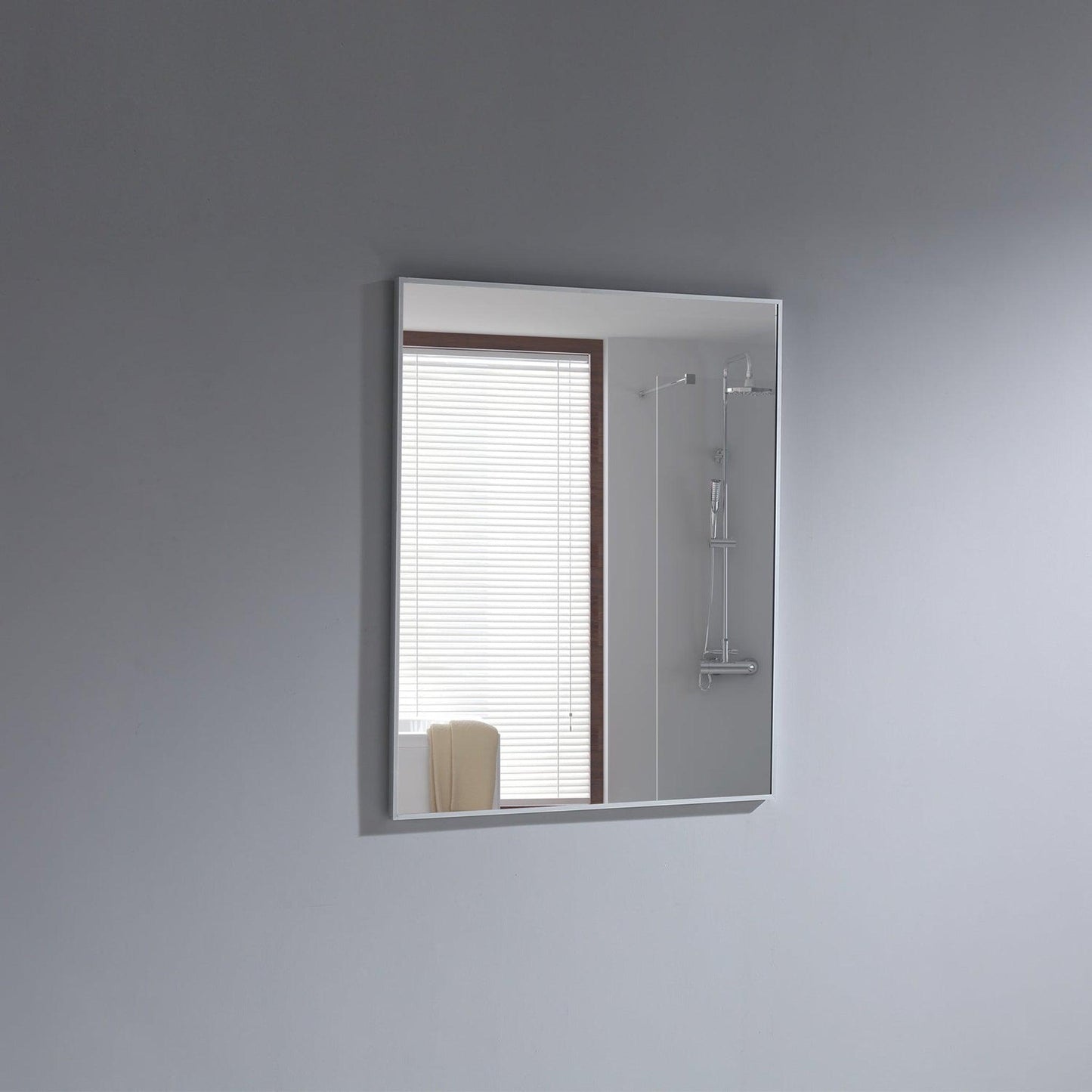Eviva Sax 24" x 30" Polished Chrome Framed Bathroom Wall-Mounted Mirror