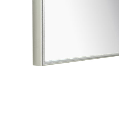 Eviva Sax 30" x 30" Brushed Chrome Metal Framed Bathroom Wall-Mounted Mirror