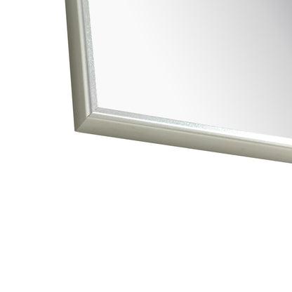 Eviva Sax 30" x 30" Brushed Chrome Metal Framed Bathroom Wall-Mounted Mirror