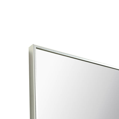 Eviva Sax 30" x 30" Brushed Chrome Metal Framed Bathroom Wall-Mounted Mirror