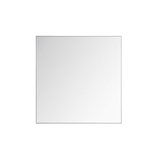 Eviva Sax 30" x 30" Brushed Chrome Metal Framed Bathroom Wall-Mounted Mirror