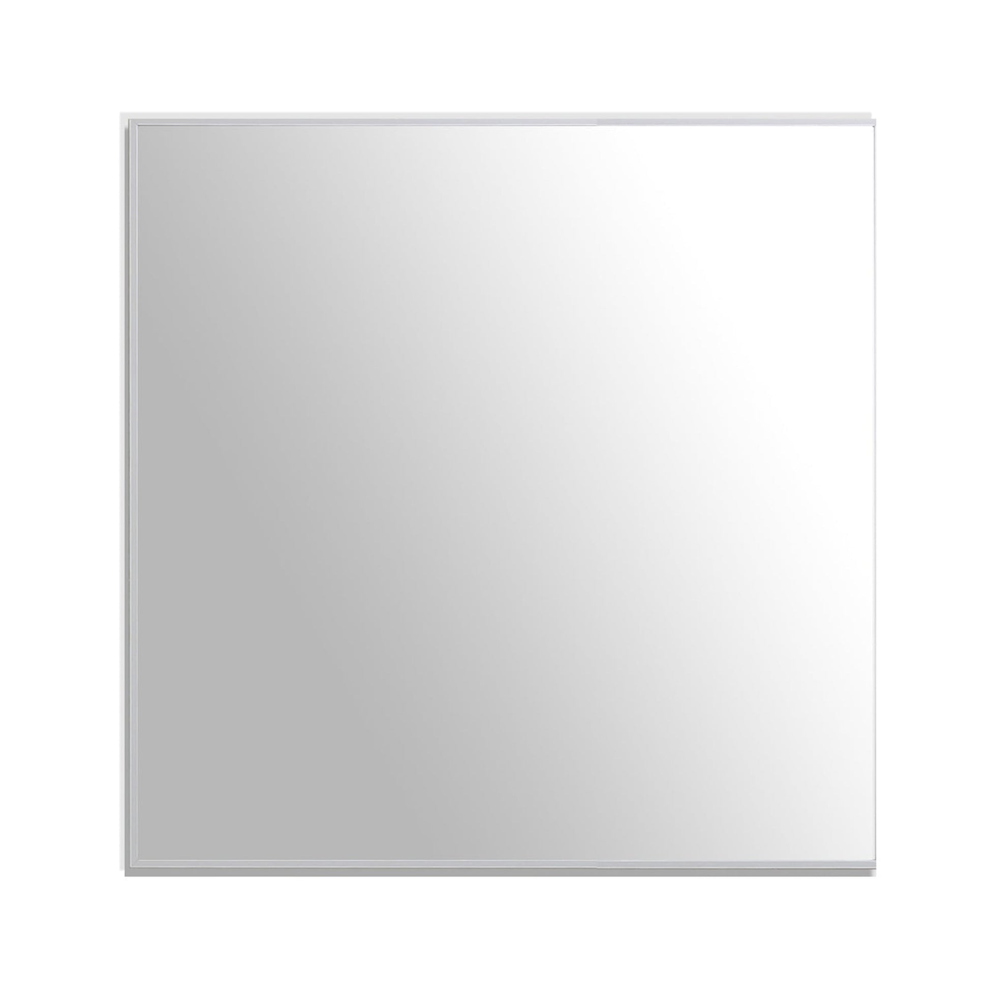 Eviva Sax 30" x 30" Brushed Metal Framed Bathroom Wall-Mounted Mirror