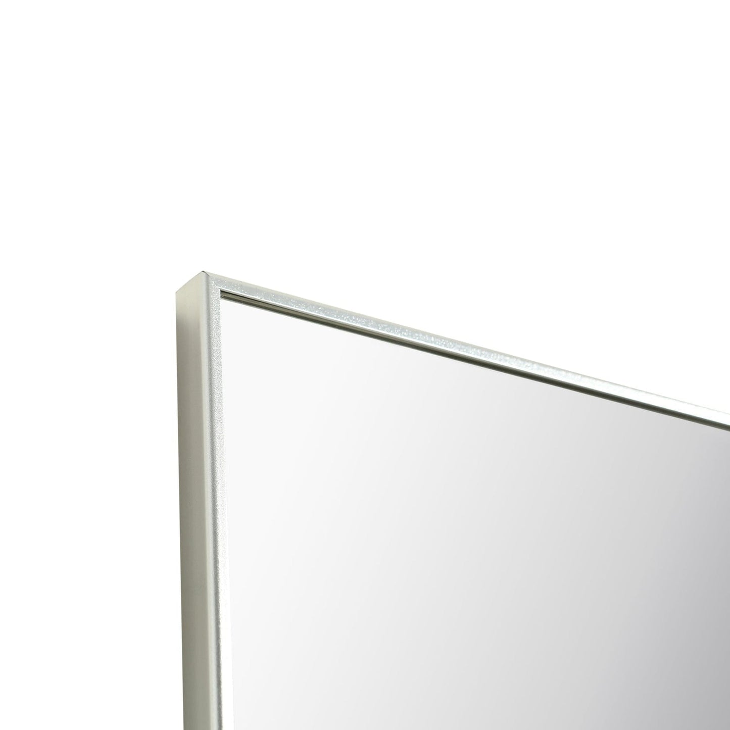 Eviva Sax 36" x 30" Brushed Chrome Metal Framed Bathroom Wall-Mounted Mirror