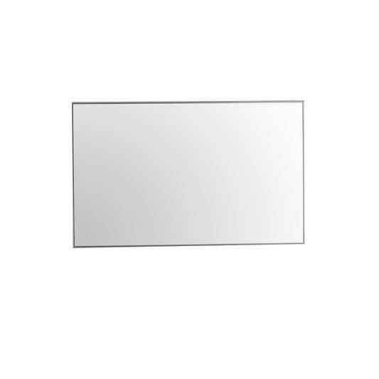 Eviva Sax 48" x 30" Brushed Metal Framed Bathroom Wall-Mounted Mirror
