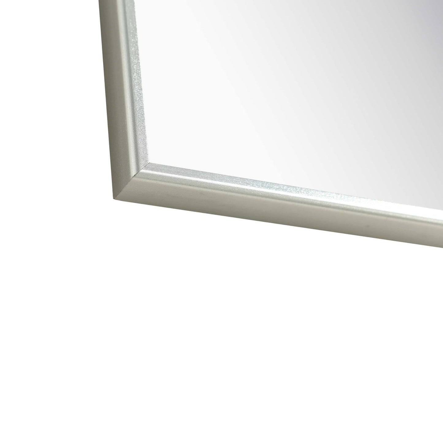 Eviva Sax 60" x 30" Brushed Chrome Metal Framed Bathroom Wall-Mounted Mirror