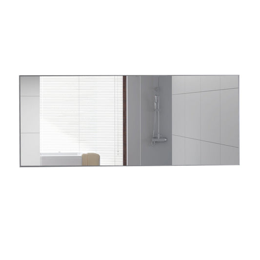 Eviva Sax 72" x 30" Brushed Metal Frame Bathroom Mirror