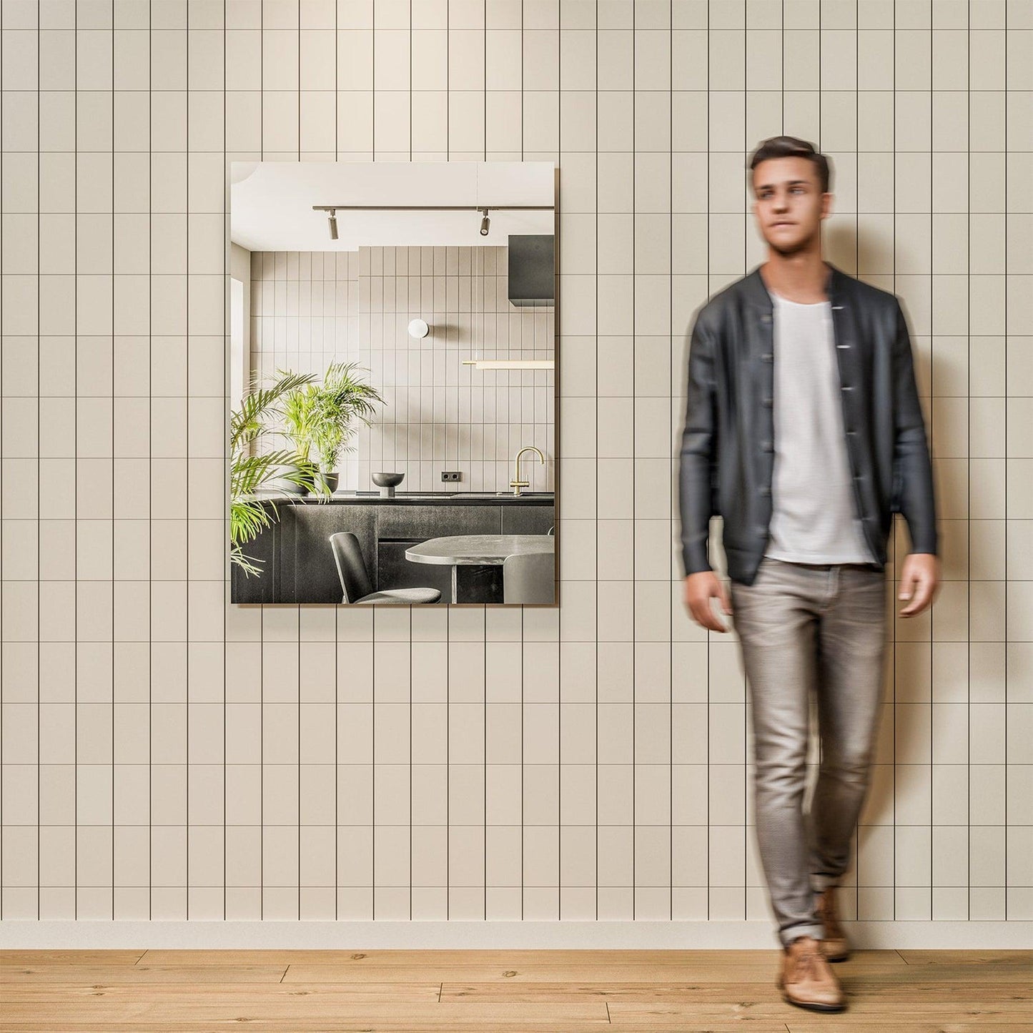 Eviva Sleek 24" x 30" Frameless Bathroom Wall-Mounted Mirror
