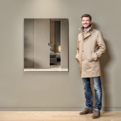 Eviva Sleek 30" x 30" Frameless Bathroom Wall-Mounted Mirror