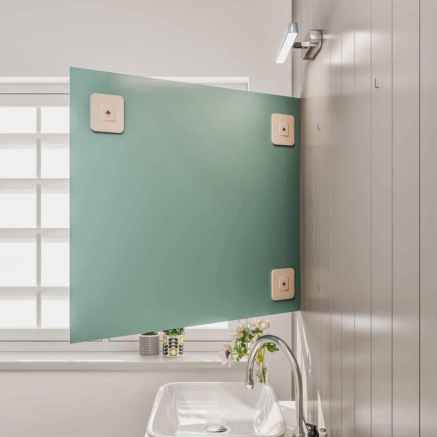 Eviva Sleek 36" x 30" Frameless Bathroom Wall-Mounted Mirror