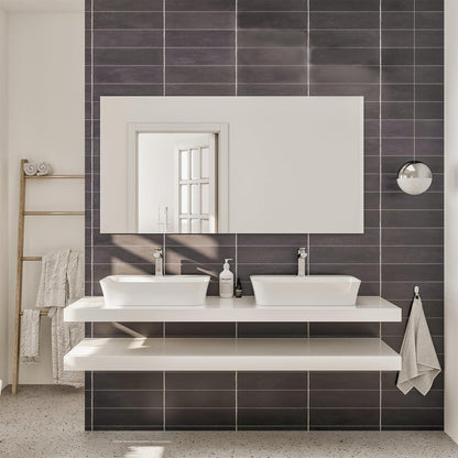 Eviva Sleek 48" x 30" Frameless Bathroom Wall-Mounted Mirror