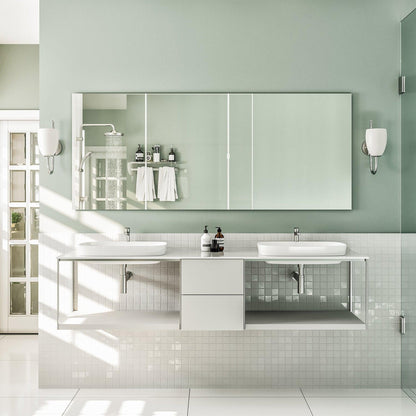 Eviva Sleek 60" x 30" Frameless Bathroom Wall-Mounted Mirror