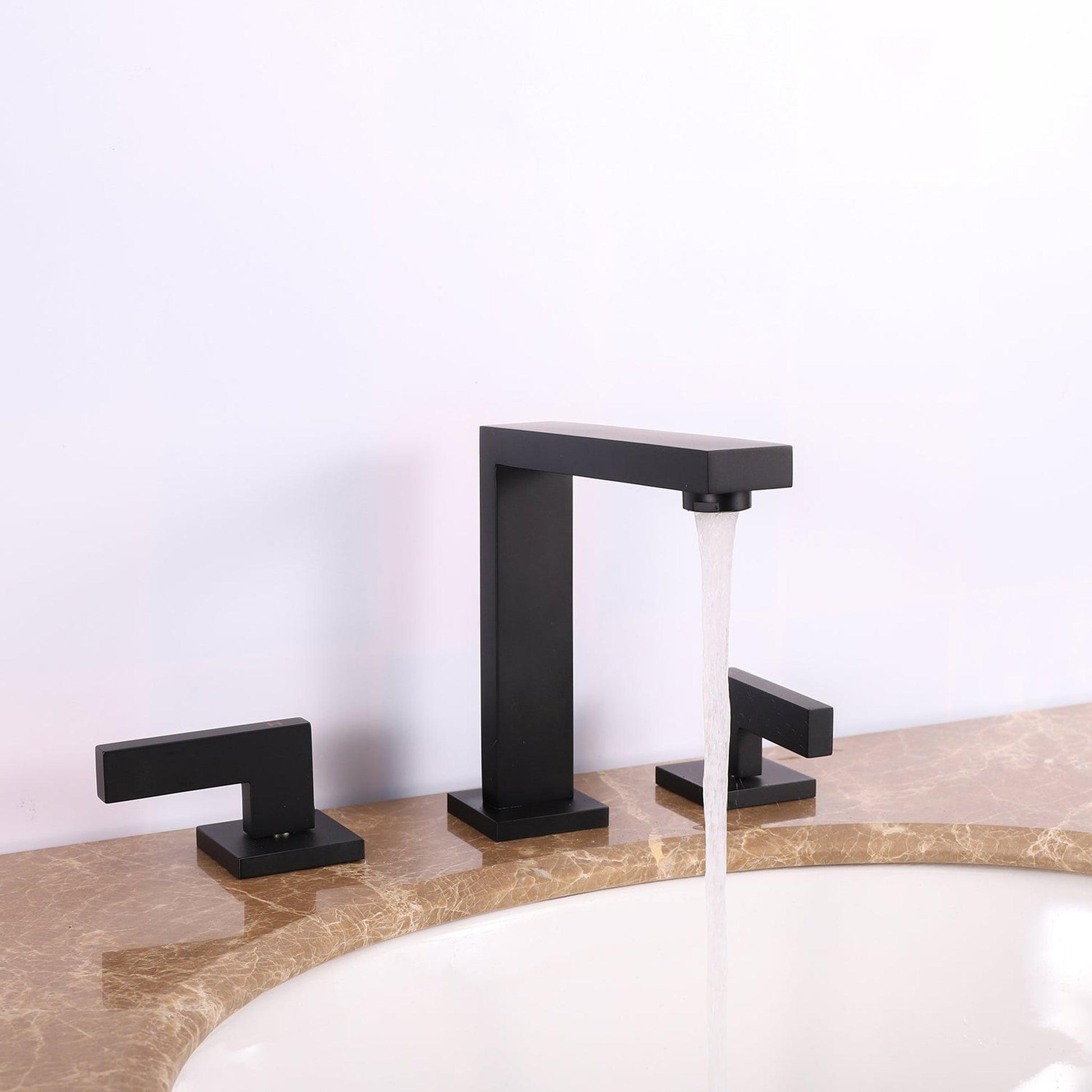 Eviva Sleek Black Widespread Bathroom Sink Faucet