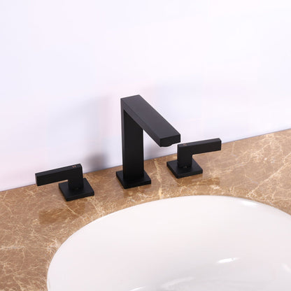 Eviva Sleek Black Widespread Bathroom Sink Faucet