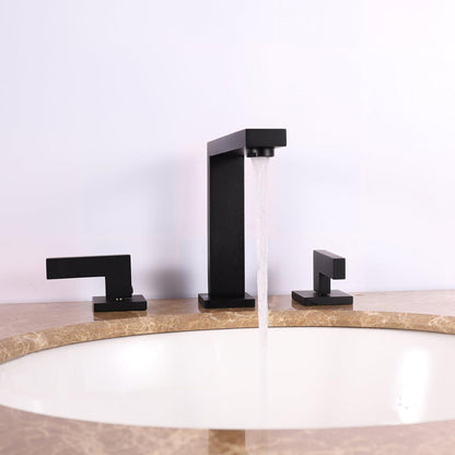 Eviva Sleek Black Widespread Bathroom Sink Faucet