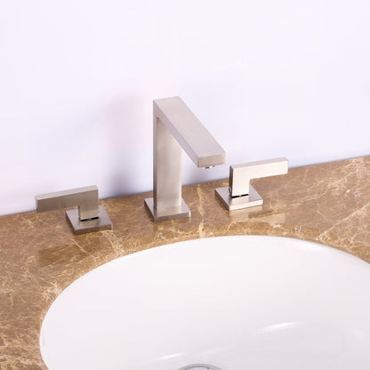 Eviva Sleek Brushed Nickel Widespread Bathroom Sink Faucet