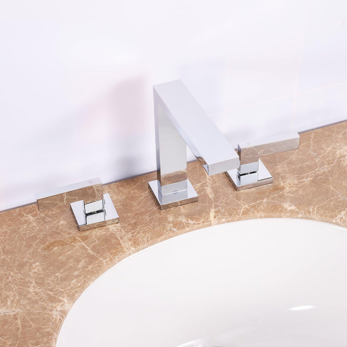 Eviva Sleek Chrome Widespread Bathroom Sink Faucet