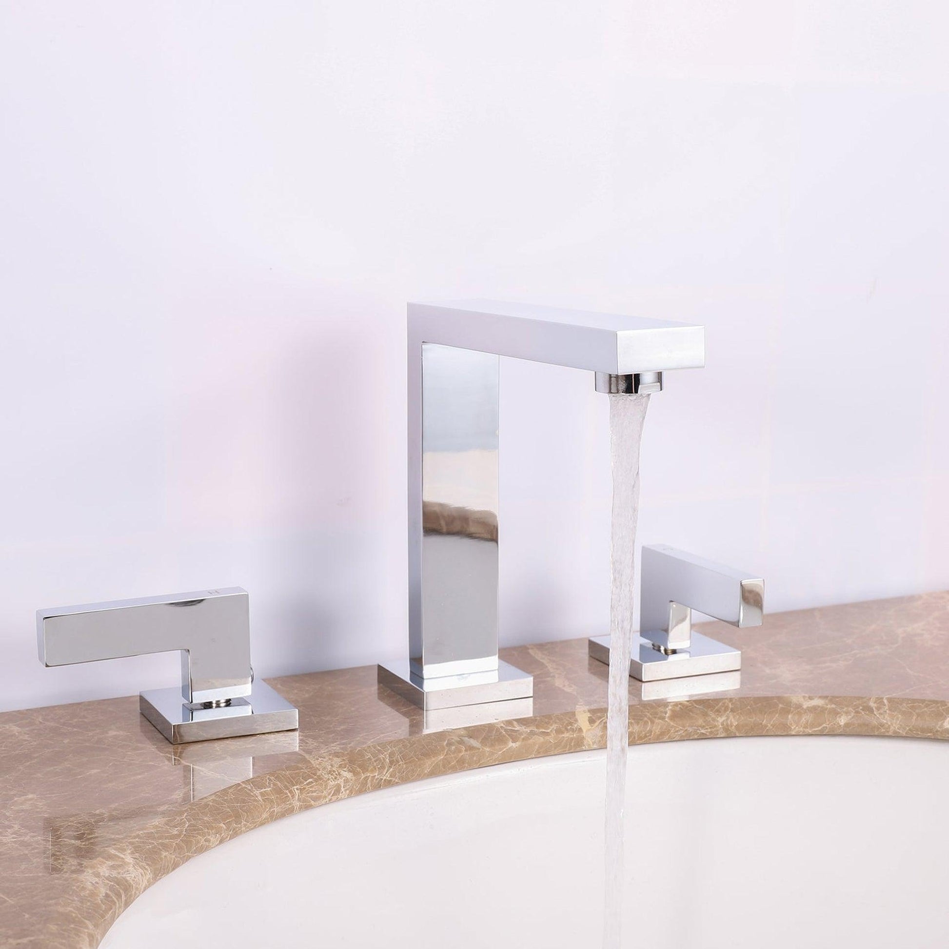 Eviva Sleek Chrome Widespread Bathroom Sink Faucet