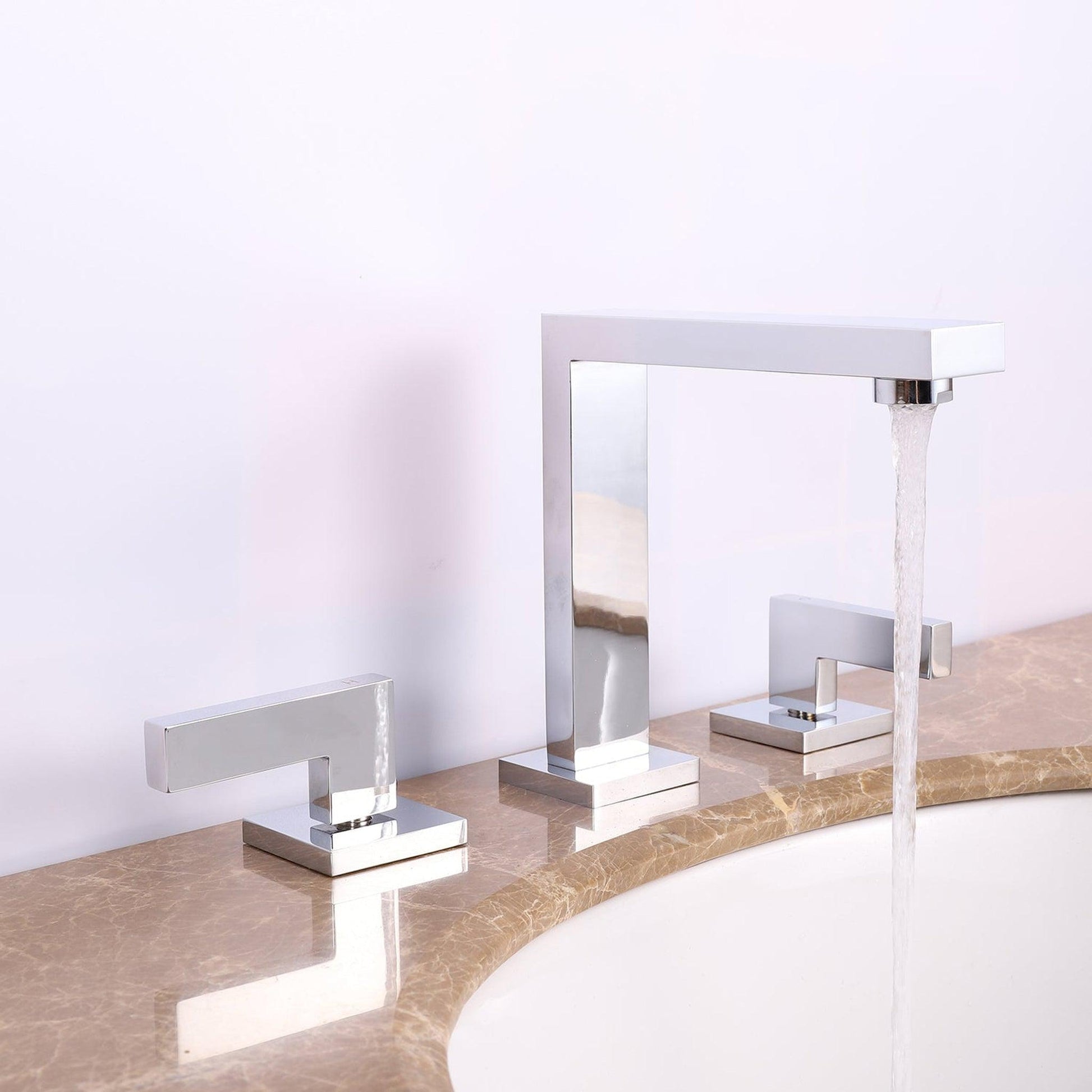 Eviva Sleek Chrome Widespread Bathroom Sink Faucet