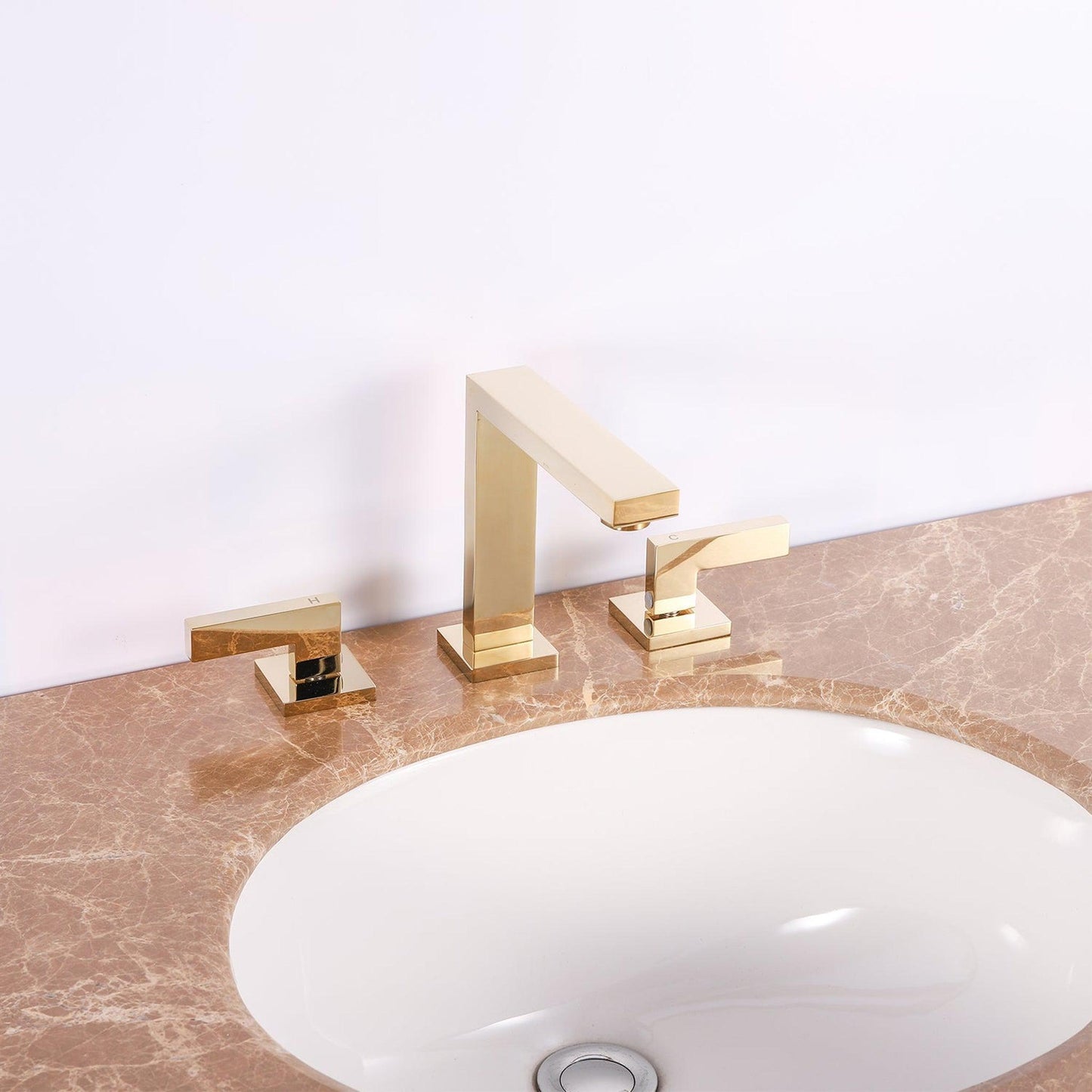 Eviva Sleek Gold Coated Widespread Bathroom Sink Faucet
