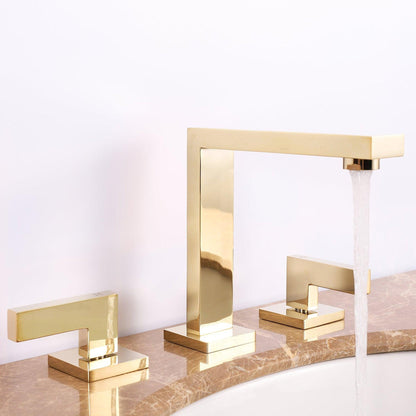 Eviva Sleek Gold Coated Widespread Bathroom Sink Faucet