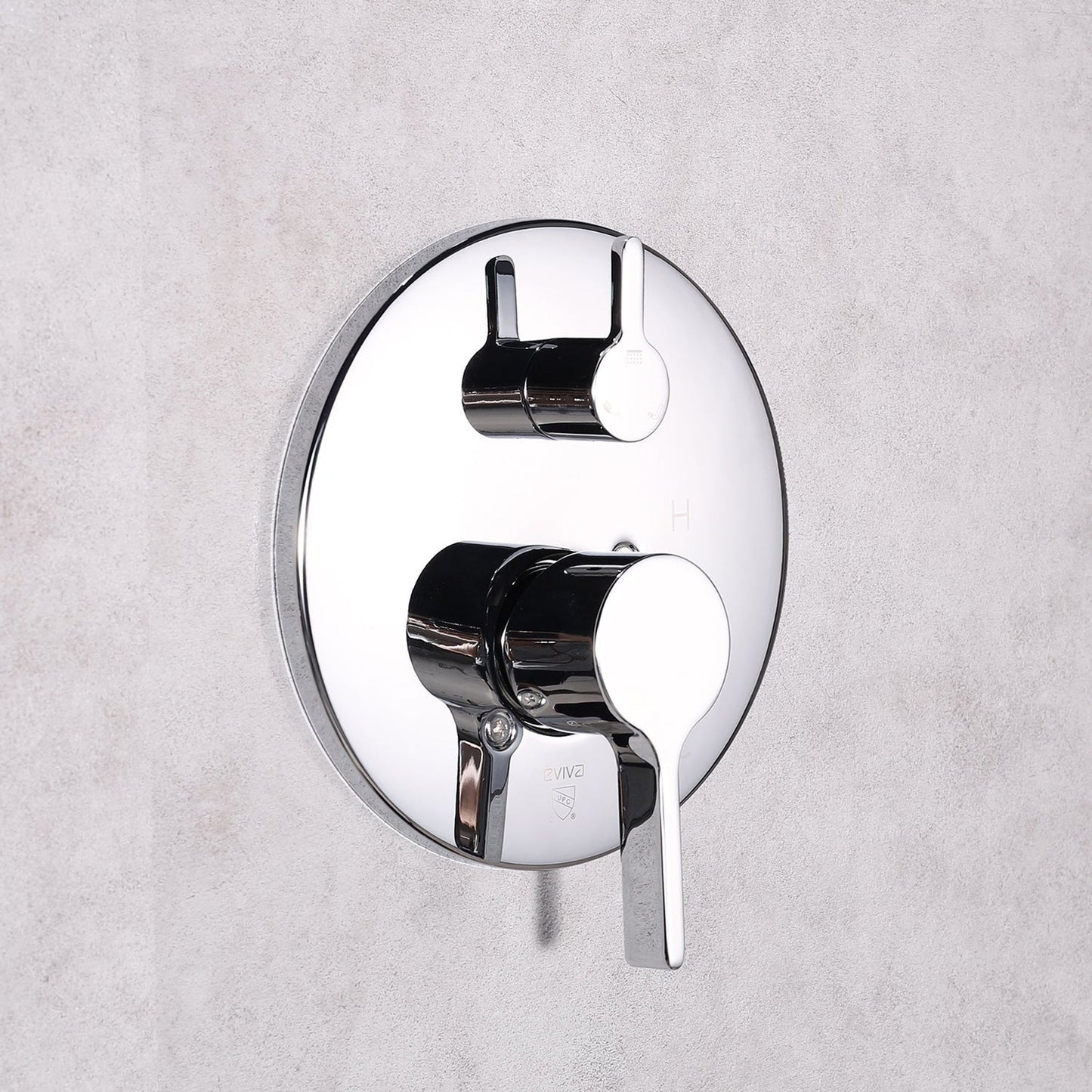Eviva Splash Chrome Wall-Mounted Round Shower Head With Hand Shower and Tub Faucet
